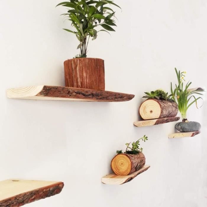 Étagère Murale 191 Cm En Bois Massif Et Cadre En Métal