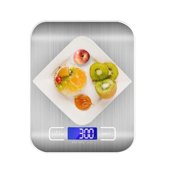 Balance De Cuisine Numérique 15kg Précision 1g - Acier Inoxydable, Écran LCD, Tare, Multi-Unités Pour Préparation Repas