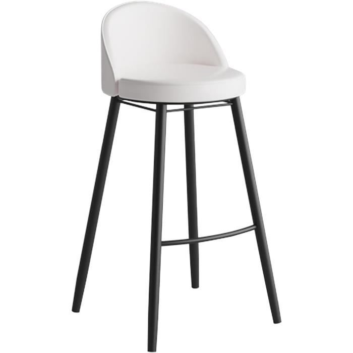 Tabouret De Bar 4 Pieds - Assise Bois Blanc, Piétement Métal - Modèle Koko