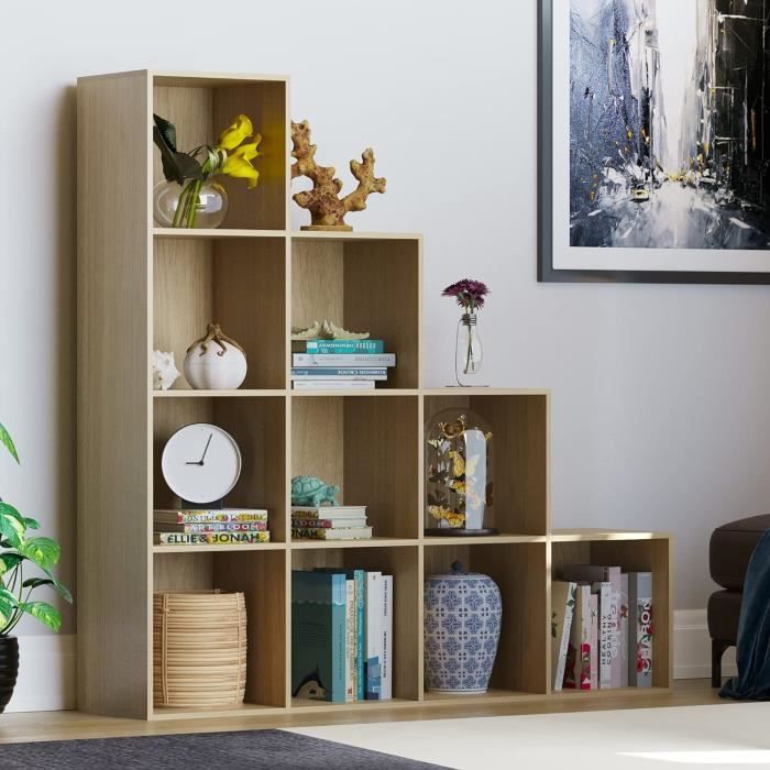 vidaXL Armoire d'angle, Étagère avec 5 Compartiments, Buffet avec Rangement, Organisateur de Salon, Moderne, Blanc Bois d'Ingénierie