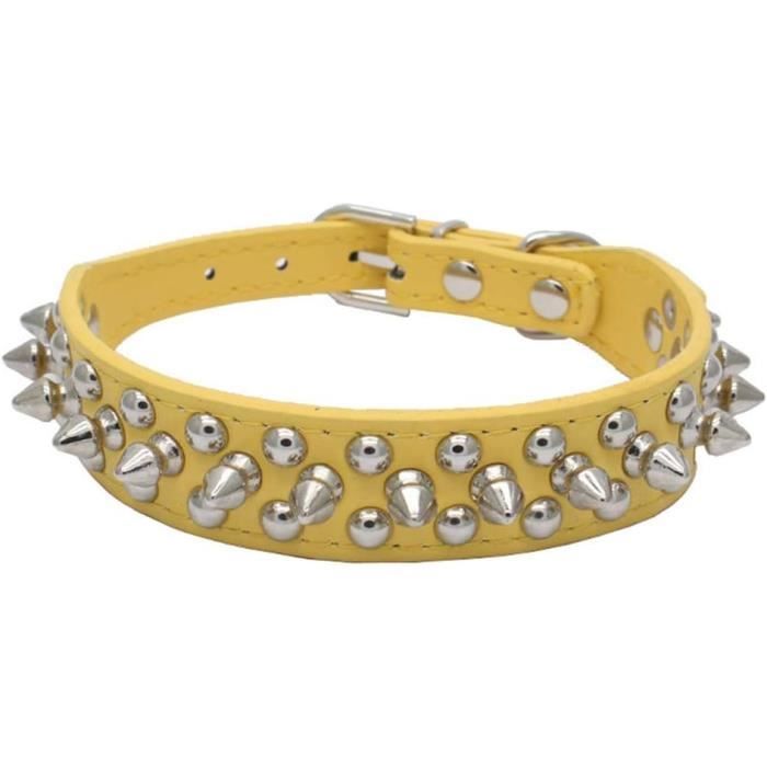 Collier Pour Chien En Cuir Clouté À Pointes, Collier Pour Chien Bullet