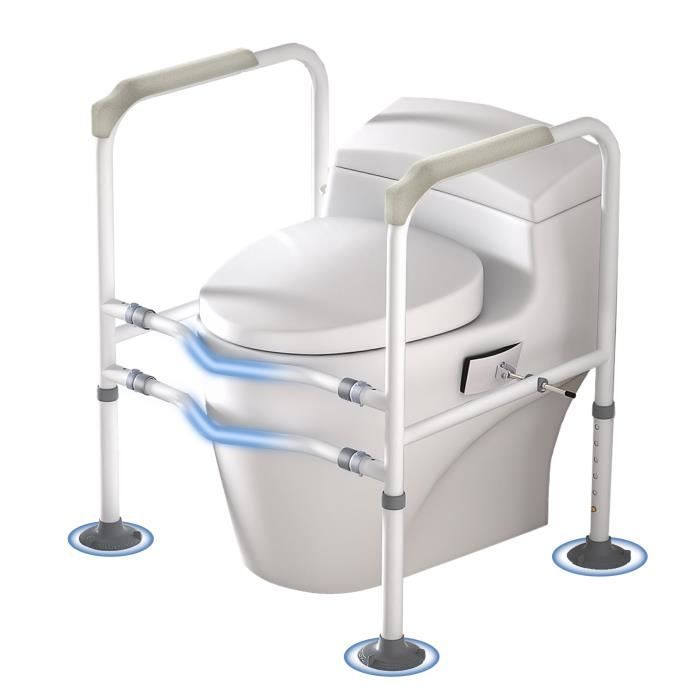 UISEBRT Barre d'appui Réglable en Hauteur Mobile Support de Toilettes ...