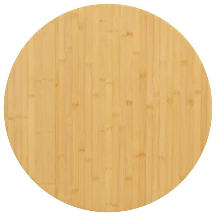Dessus de table en bambou - VGEBY - Rond - Verni - 70 cm de longueur