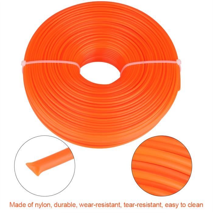 Fil Nylon Pour Débroussailleuse 2,4 Mm - 90 M (3 Bobines De 30 M), Coupe-bordures