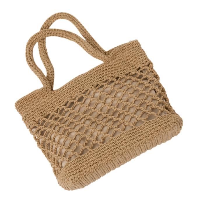 Sac Bandoulière Plage Maille Crochet Boho - Sac Tricot Été Pour Femmes Blanc