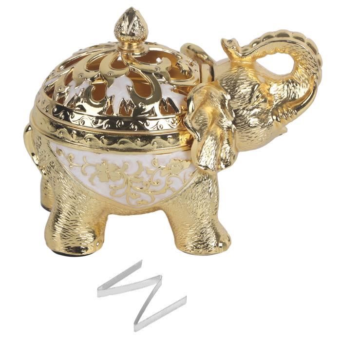 Porte-encens éléphant En Alliage De Zinc - Forme Cône, Style Traditionnel, Bronze