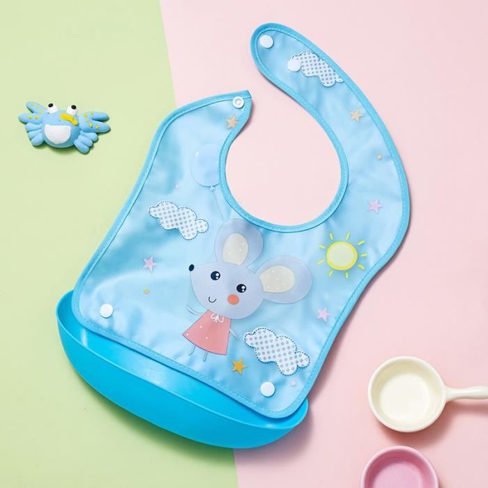 2 Bavoirs Bébé En Coton Bio DHWEKU - Absorbants, Lavables, Réglables - Pour Nourrissons 0-24 Mois