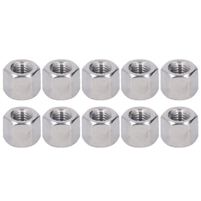 Lot De 25 écrous Freins Hexagonaux à Griffes M10 X 1.25 - Bride Dentelée, Acier Inoxydable Noir