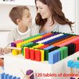 Kit de blocs de dominos en bois arc en ciel pour enfants, jouet éducatif, lumineux, cadeau pour bébés garçons SET DE SOIN --1