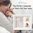 Cadre empreinte bébé, kit empreinte main bébé pour liste de naissance, décoration murale ou de table-1