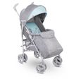 LIONELO Irma - Poussette bébé canne compacte - De 6 à 36 mois - Ceinture 5 points de sécurité - accessoires inclus - Gris/bleu-1