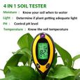 Testeur de pH de sol, 4 en 1 testeur de sol, humidimètre, Kit de testeur de sol de plantes avec PH, testeur'a-1