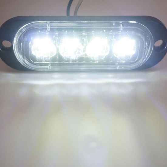 Bande Lumineuse Stroboscopique 12V 16 LED 45 Cm - Modes Clignotants - Pour Voiture, Camion, Caravane - Avertissement Sécurité