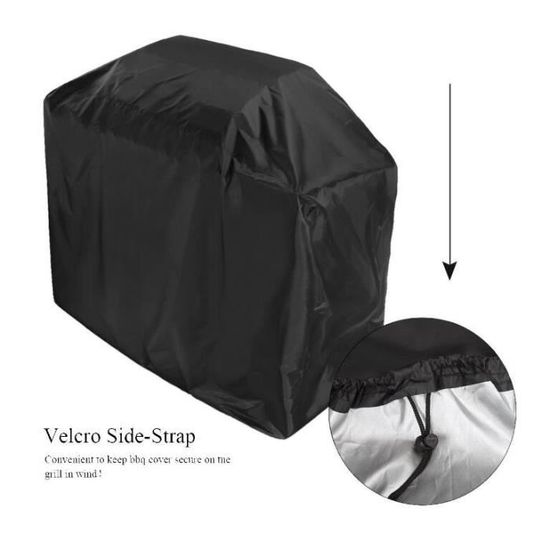 Housse de Protection pour Barbecue à Gaz - Bâche Imperméable en Tissu d'Oxford 210D - Noir - XL/170*61*117CM - Jardin