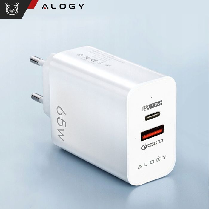 Chargeur Mural Rapide 65W Avec 2 Ports USB-C - Qualité Quick Charge 3.0, Générique, Pour Bureau Ou Voiture