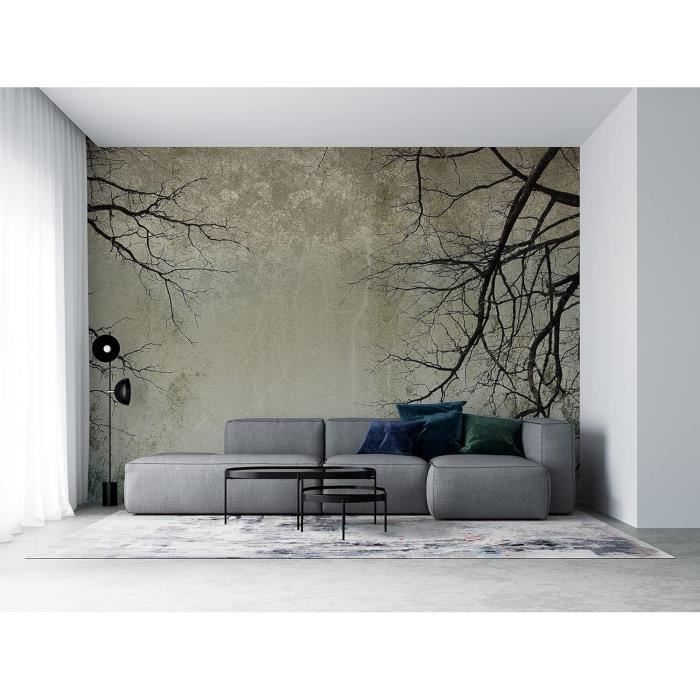 Papier Peint Panoramique Soie,Branches et Ciel, pour Salon Chambre  Restaurant Enfant Décoration Murale 350X256cm