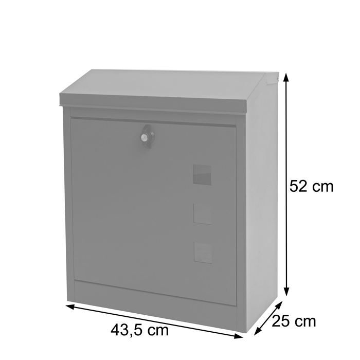 Boîte Aux Lettres Poste – Acier Inox 316 Noir Mat, Non Verrouillable, 960 In³