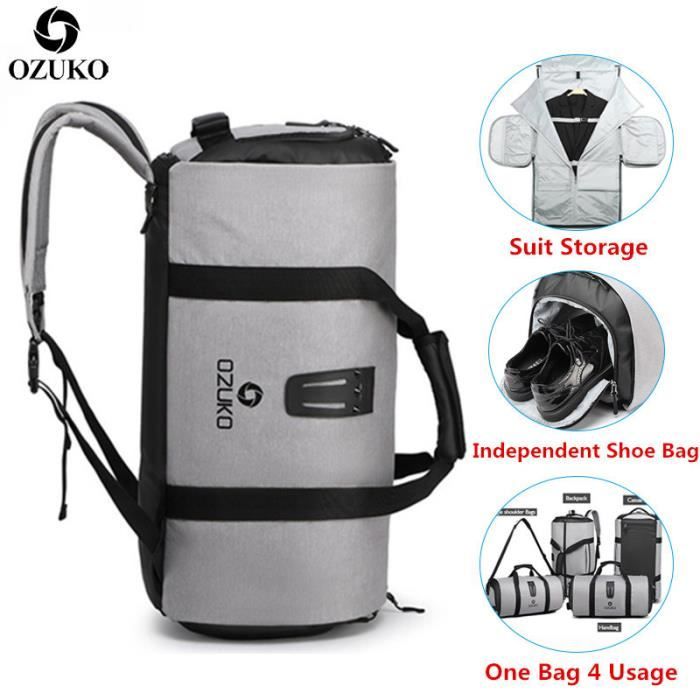 Ozuko 9483 Sac Messenger Pour Hommes Sac De Chantier De Voyage À La Mode  Sac De Voyage À La Mode Résistant À L'eau - Le Noir