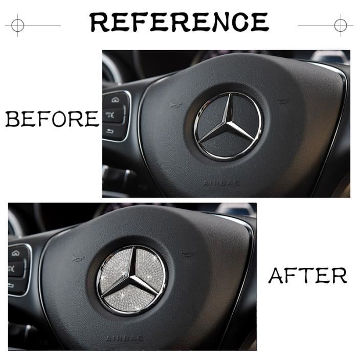 Pour Mercedes Benz AMG Volant Logo Emblème Autocollant Métal Voiture Auto  NEW