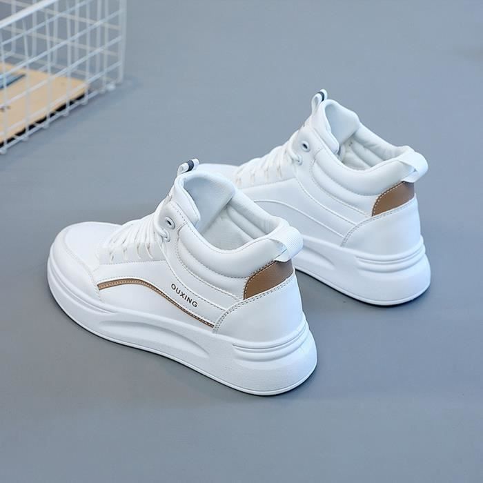 Baskets Montantes femmes Confort - Blanc - Chaussures plates - Casual