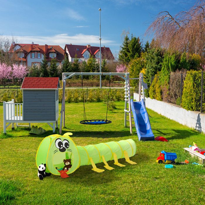 Tunnel De Jeu Pop-up XXL 4 Tubes – Tente Indienne Pour Enfants Dès 3 Ans, Intérieur/extérieur, Couleurs Vives, 250 X 250 X 45 Cm