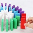 Kit de blocs de dominos en bois arc en ciel pour enfants, jouet éducatif, lumineux, cadeau pour bébés garçons SET DE SOIN --2