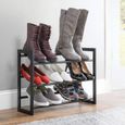 étagère à chaussure télescopique à 3 niveaux – meuble chaussure en métal extensible à 78,7 cm – étagère chaussures comme alternati-2