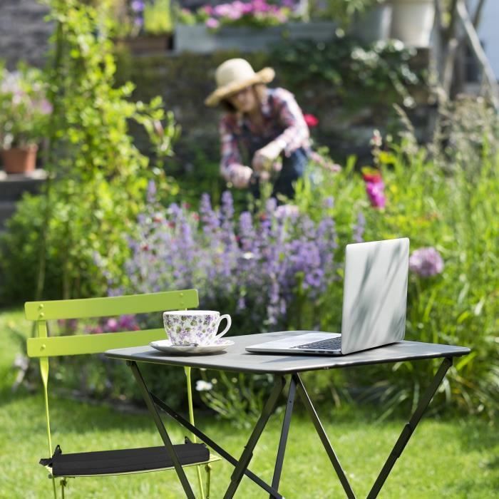 Galette de chaise de jardin réversible uni vert biface imprimé