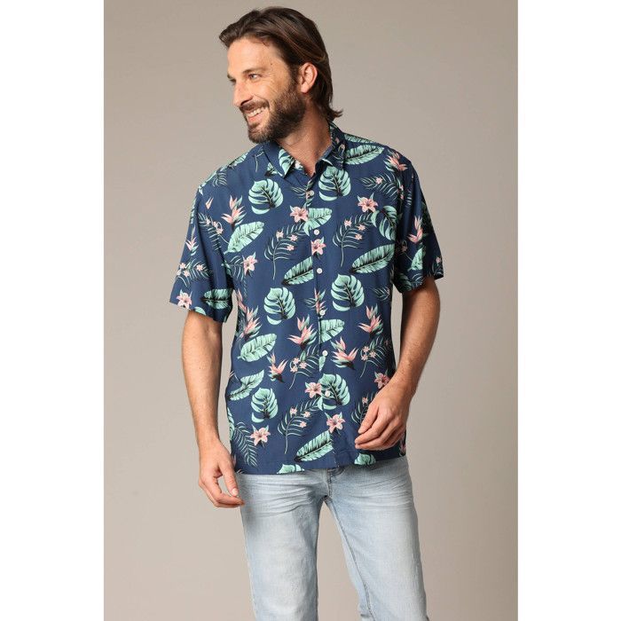 Chemise homme tropicale et décontractée en viscose DEELUXE SAHEL