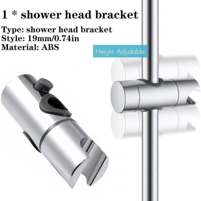 Support Réglable Pour Pommeau De Douche - Universel 16-19 Mm - Fixation Sur Rail Sans Outil - Rotation 360°, Hauteur Et Angle Ajustables - Chrome