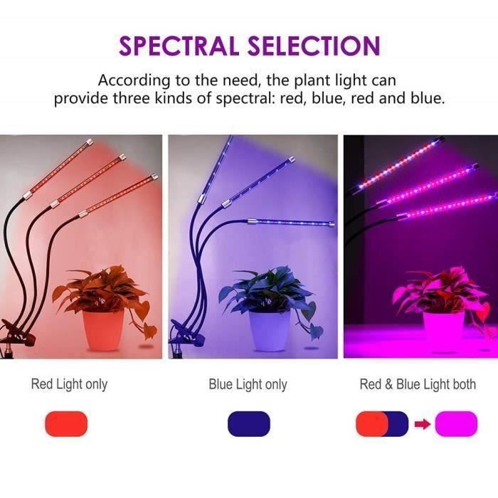 Lampe Croissance LED 45W Spectre Complet Pour Plantes D'intérieur - 225 LED Avec 4 Crochets | Pour Légumes, Fruits, Fleurs - 4