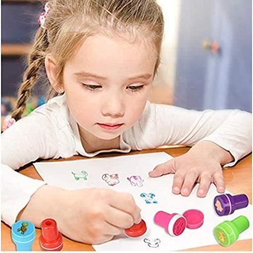 Coffret 26 Tampons Animaux KINHARD – Encre Non Toxique, Impressions Claires – Cadeau Créatif Enfant