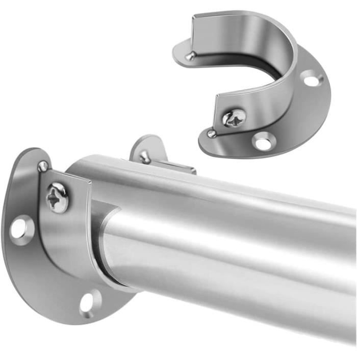 4 Supports De Tringle à Vêtements En Acier Inoxydable - Fixation U Pour Placard Et Salle De Bain