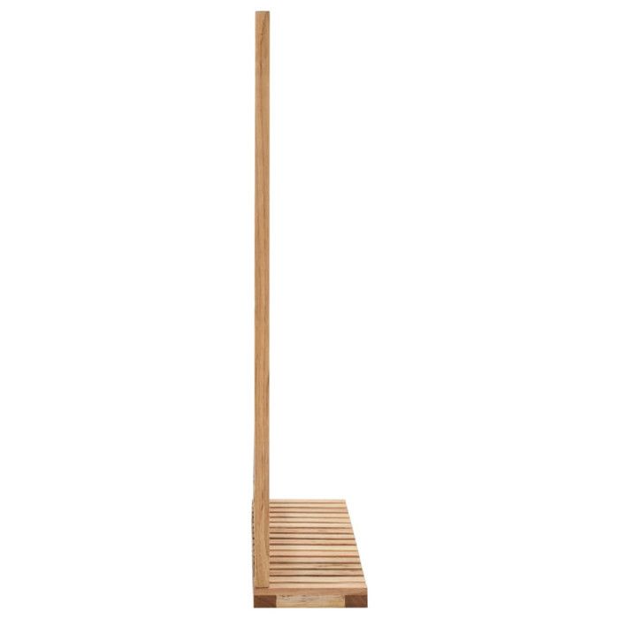VidaXL Miroir Salle De Bain Bois Noyer Massif Avec Étagère - Miroir Mural Cadre Naturel 60x12x62cm