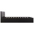 Lit coffre de rangement - [MARQUE] - Cadre de lit à rangement hydraulique Noir Similicuir 180x200 cm-3