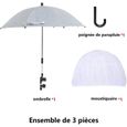 Ombrelle Poussette Universelle Anti UV Bébé Confort Parasol & Parapluie Landaus et Poussettes Fixation Flexible et Orientable-3
