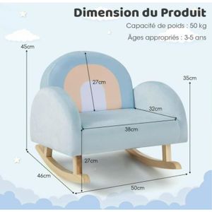 Fauteuil à bascule en rotin pour enfant - Mobilier enfant