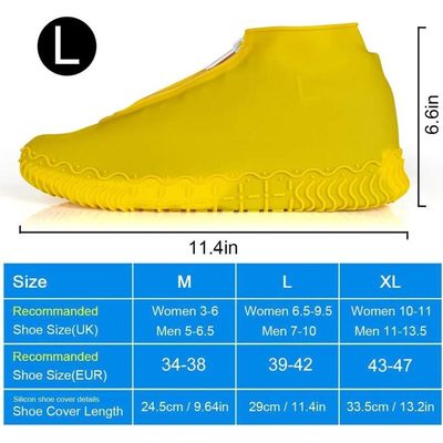 RXKFIGX 2 Paires Surchaussures Impermeables Couvre Chaussure Impermeable Résistants Réutilisables Surchaussures Lavable,Étanche Antidérapant Silicone pour Les Jours Pluvieux et Neigeux (L
