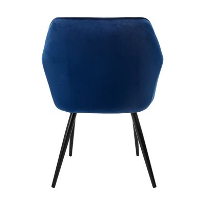 Lot de 2 chaises de salle à manger SANILAC Velours Bleu marine | Leen Bakker