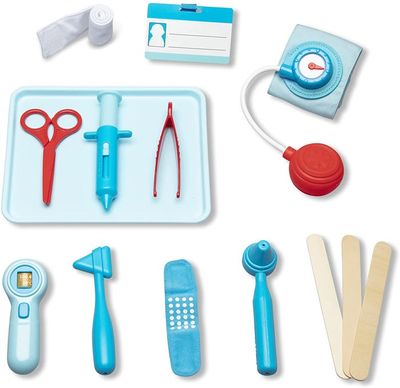 Queta – Mallette De Médecin – 18 Pièces – Jeu De Rôle – Dès 3 Ans – Stéthoscope Lumineux, Otoscope, Seringue – Valise Portable – Bleu