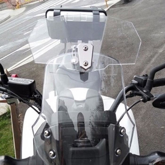  Justech Pare-Brise de Moto Clip Réglable sur Déflecteur de Vent  de Spoiler d'Extension de Pare-Brise pour Moto-Fumée