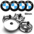 4×OD60mm BMW Logo Chrome Retrofit Cache Moyeu Roue Modifiées Jante Emblèmes Bleu+Argent-0