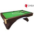 BILLARD AMERICAIN NEUF table de pool Snooker biljart salon 8 ft Leonida Nouveu table de billard 220 x 110 cm Vert Garantie 2 année-0