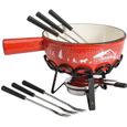 Tableandcook Service a fondue savoyard frise hiver rouge 22cm - sh-c20r-0