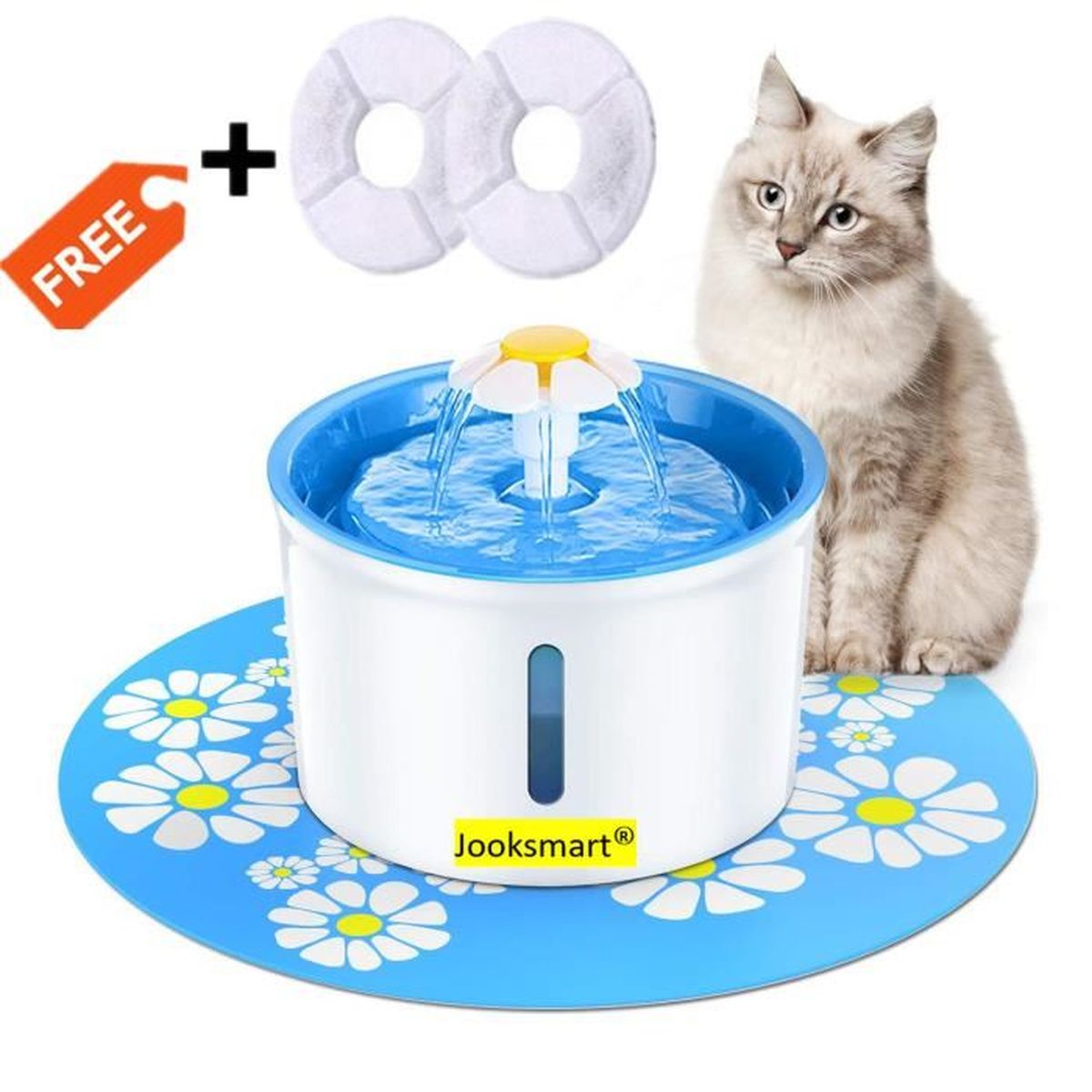 Jooksmart 16l Fontaine A Eau Pour Chat Chien Silencieuse Pas Cher Avec 2 Pcs Filtre Distributeur Automatique Deau En Circulation