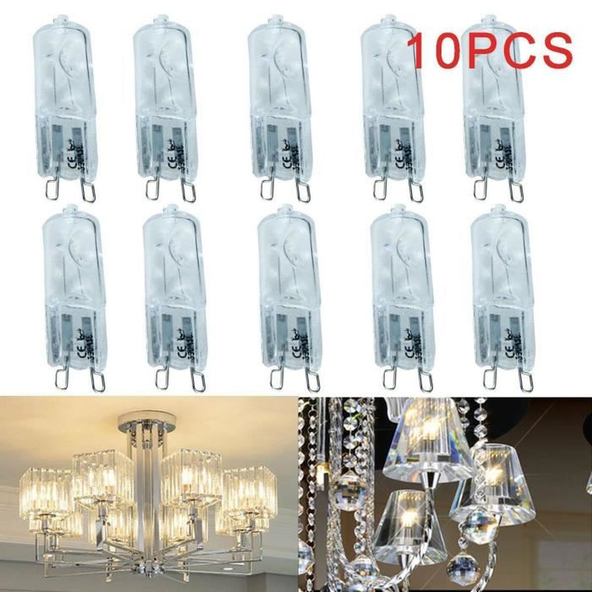 10PCS G9 ampoules halogènes 25W lampe à filament Whtie chaud remplacer