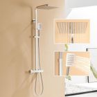 AURALUM PRO Colonne de Douche Thermostatique 38 °C Auralum - en Inox - Haute Réglable 90-116 cm - Avec Douchette de tête de 12 pouces - Chromé