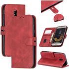 FRANCIS-R Haute Qualité Housse SM-J330F Samsung Galaxy J3 2017 Housse de Protection, PU Cuir Antichoc Pochette Etui Galaxy J3 2017 Rouge