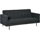 HOMCOM Canapé convertible 2 places style Chesterfield capitonné dossier inclinable 3 positions tissu gris foncé