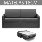 ITALIAN SPIRIT Canapé convertible EXPRESS 3 places en tissu tweed gris graphite - Couchage 140cm - Epaisseur matelas 18cm - ECLIPSE